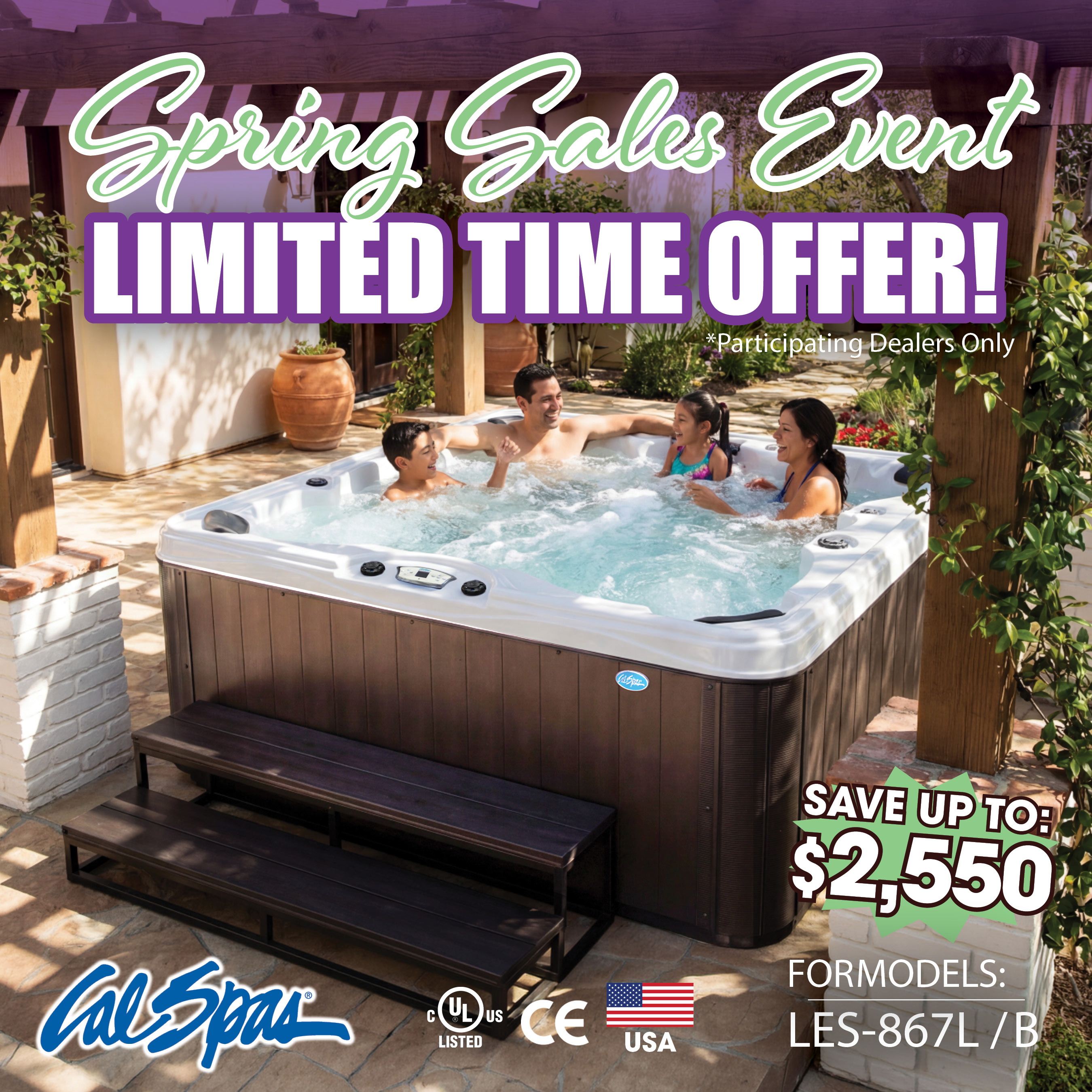 Calspas hot tub being used in a family setting - 